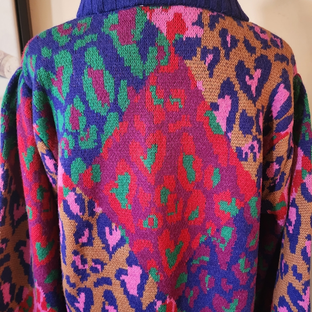 🔥FARM Rio Mixed Leopard Pop Sweater Dress - Picture 10 of 17
